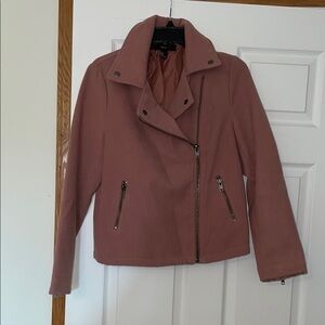 Forever 21 Pink Pea Coat Asymmetrical Zipper